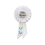 Beistle Today's My Birthday White Rosette Ribbon - 1ct.