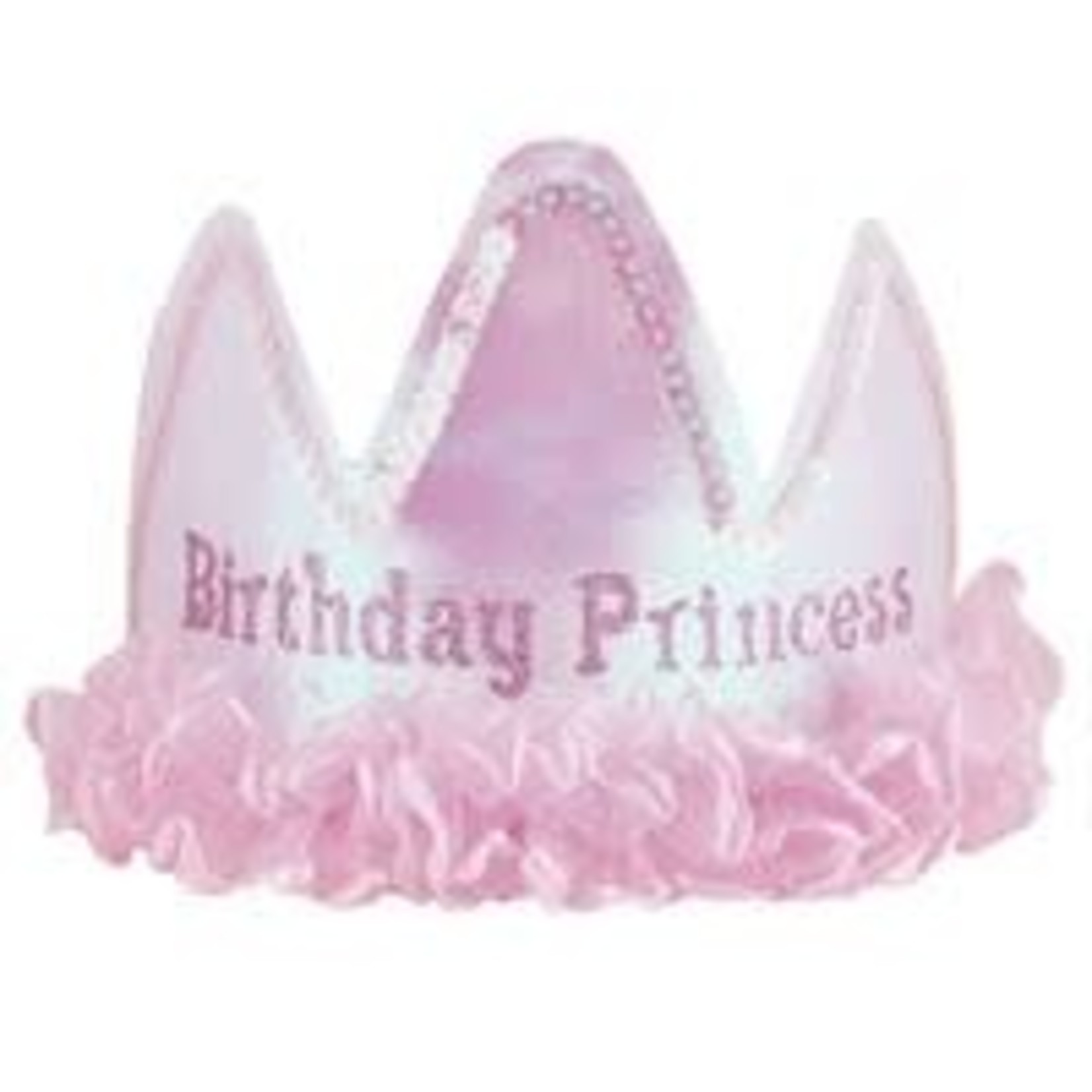 unique Pink Birthday Princess Tiara w/ Fringe - 1ct.