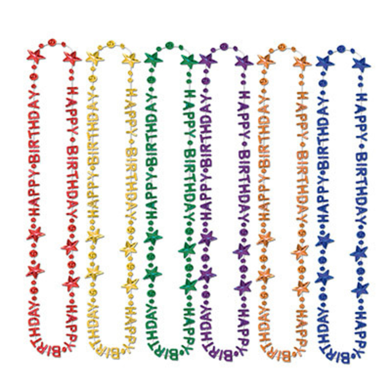 Beistle Happy Birthday Beads - 1ct. (Assorted Colors)