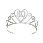 Beistle 80th Birthday Glittered Metal Tiara - 1ct.