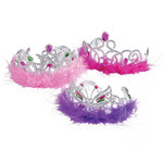 us toy Tiaras w/ Boa Fringe - 1ct. (Assorted Styles)