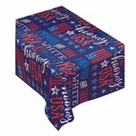 Amscan Proud & True Patriotic Flannel Backed Table Cover - (52" x 70")