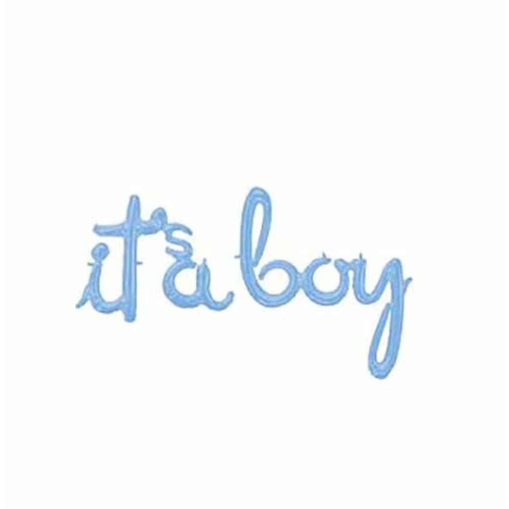 Anagram It's A Boy Script Mylar Balloons - 2ct. (Air-Fill Only)