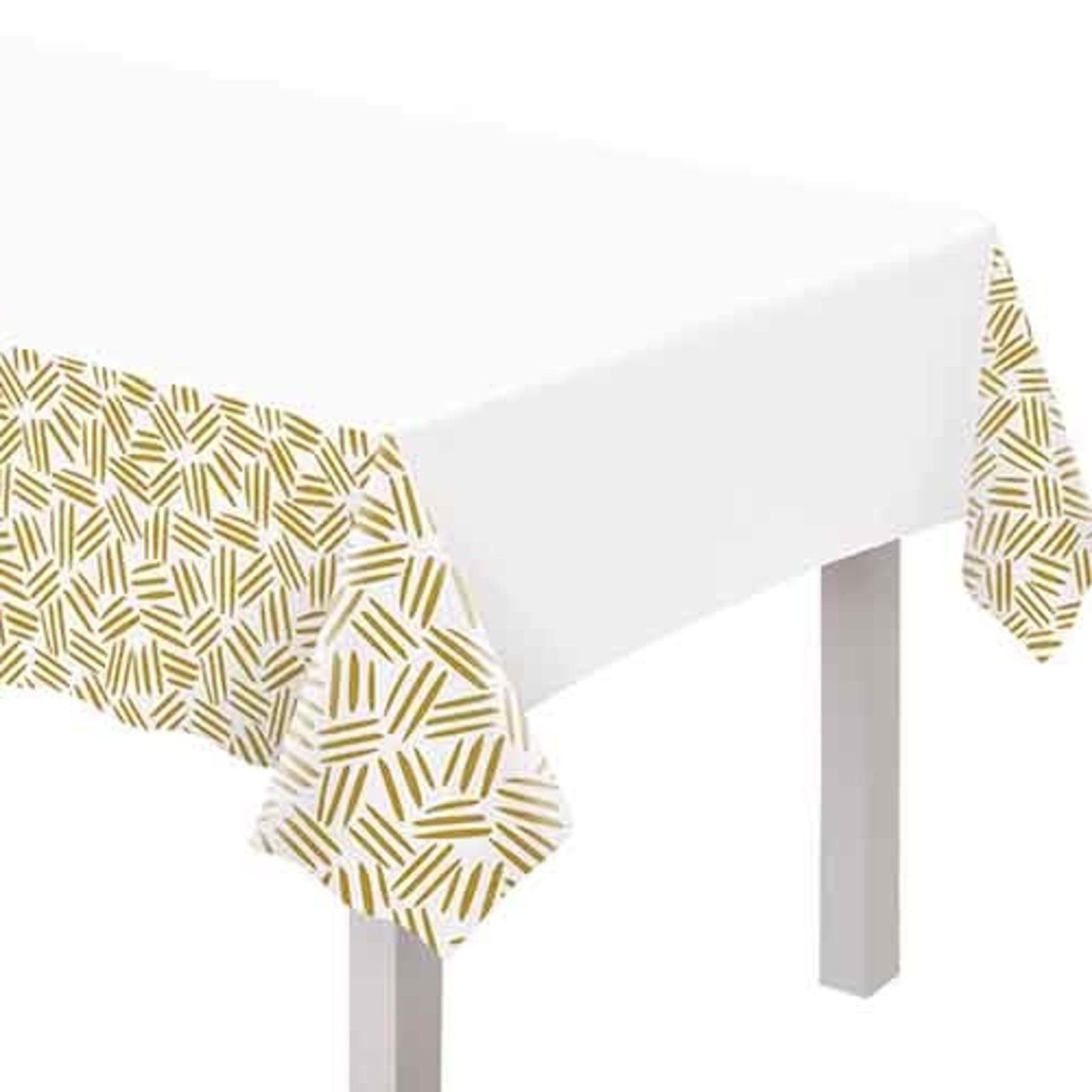 Amscan Gold Motifs Plastic Table Cover - 54" x 102"