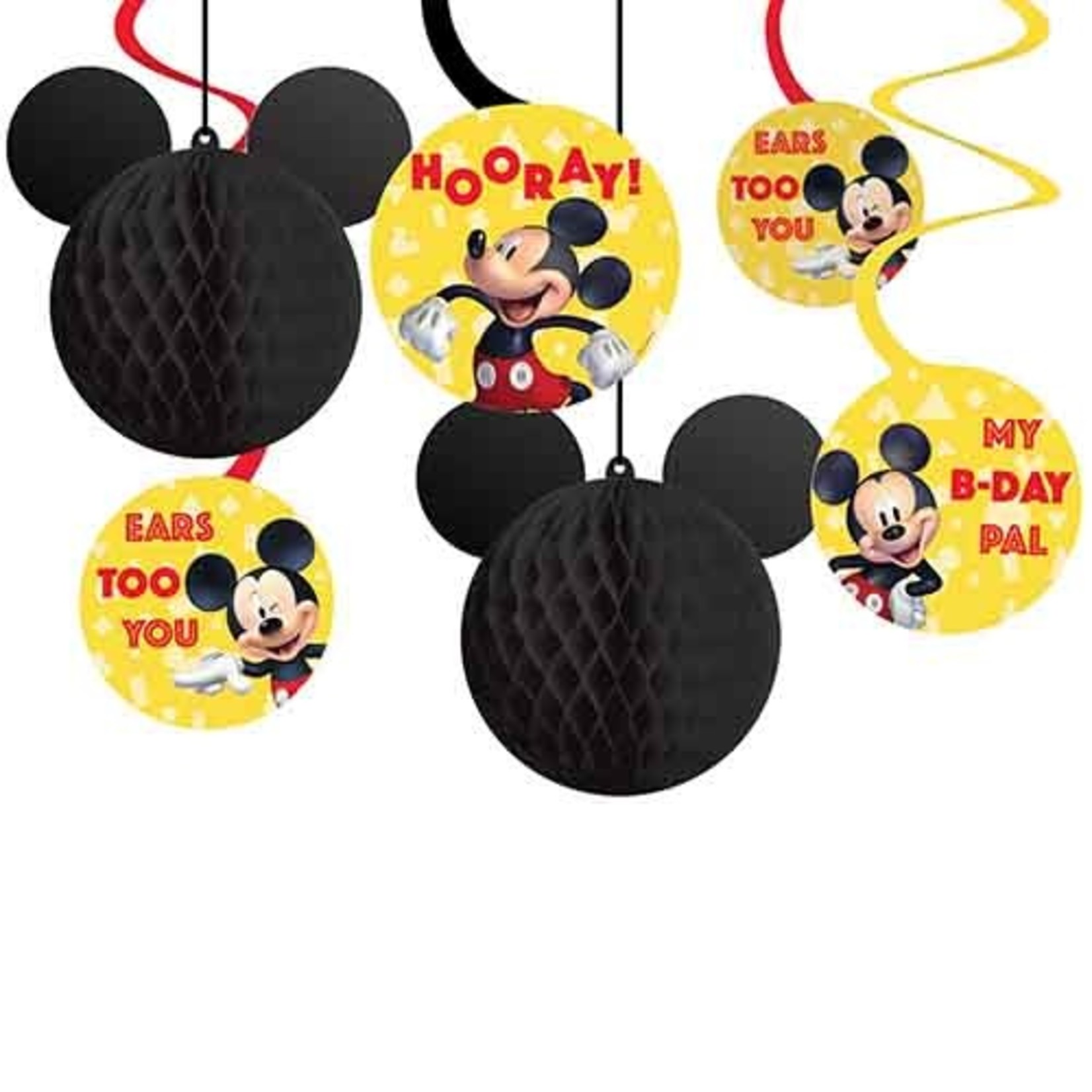 Amscan Mickey Mouse Forever Honeycomb Swirls- 12pcs.