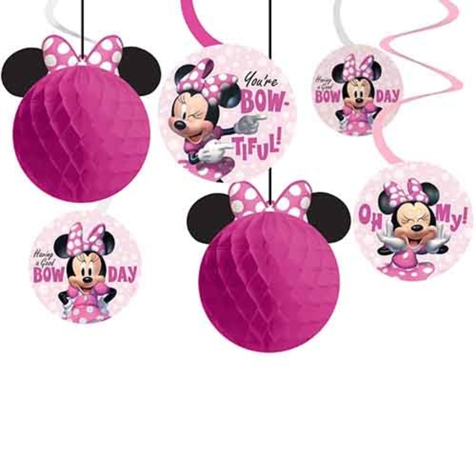 Amscan Minnie Mouse Forever Honeycomb Swirls -12pcs.