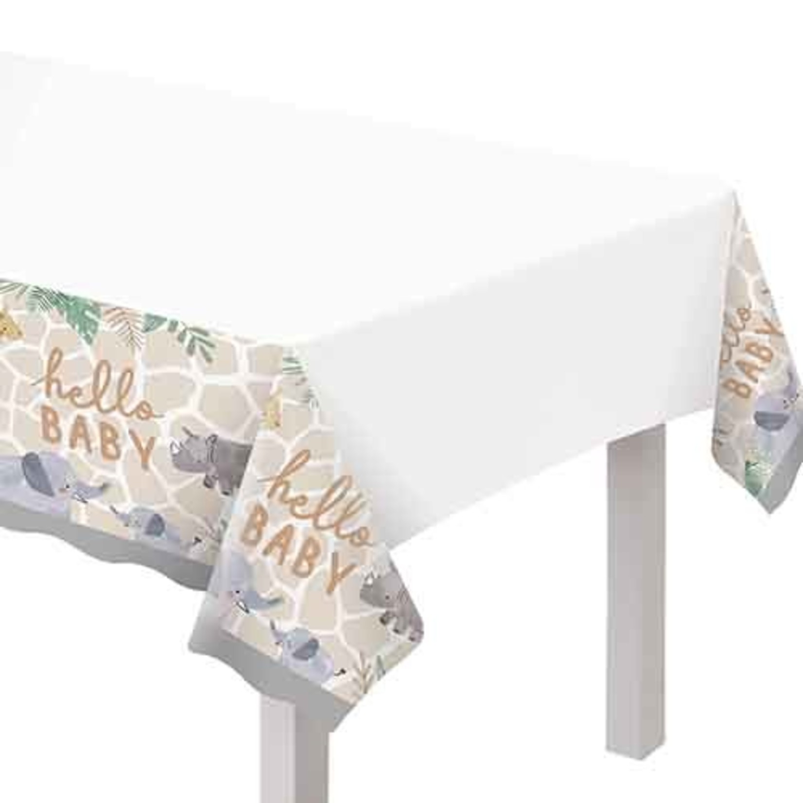 Amscan Soft Jungle Plastic Table Cover - 54" x 102"