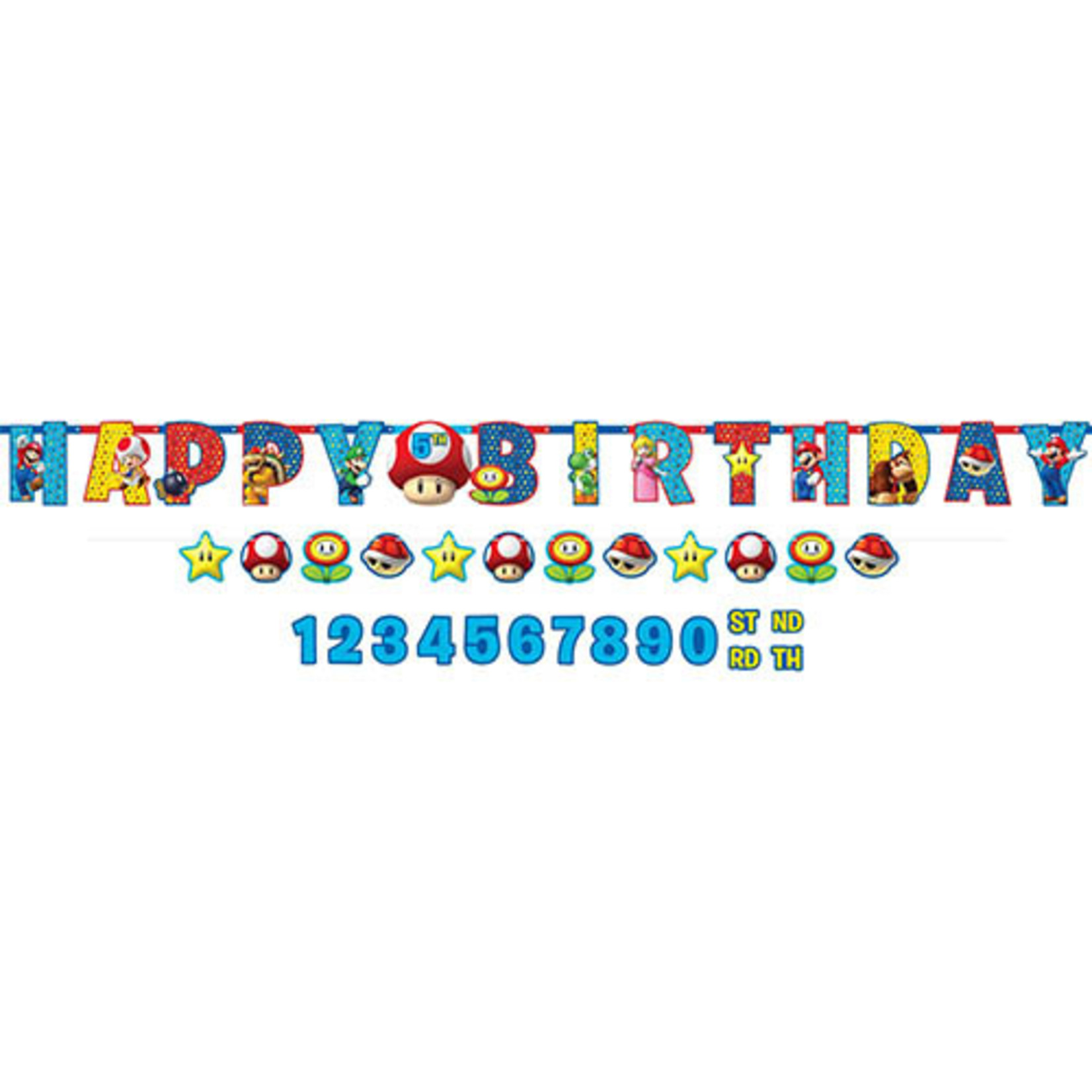 Amscan Super Mario Brothers Personalized Birthday Banner Kit - 2ct.