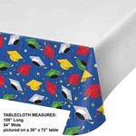 Creative Converting Hats Off Grad Paper Table Cover - 54" x 102"