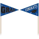Amscan 2.5" Blue Graduation Party Picks - 36ct.