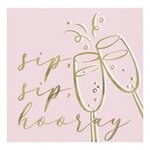 unique Pink "Sip, Sip, Hooray" Cocktail Napkins - 16ct.