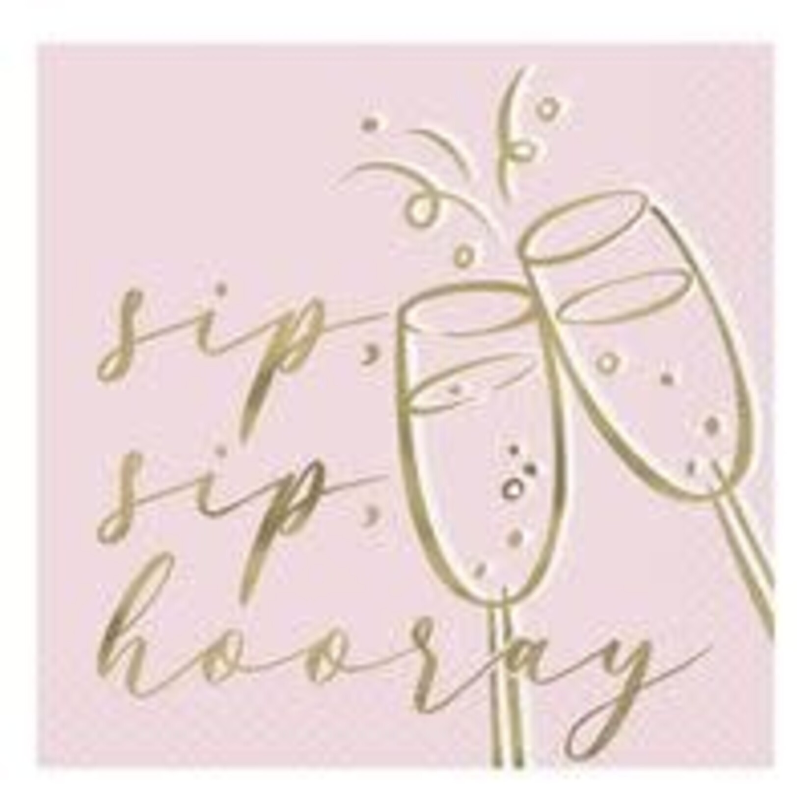 unique Pink "Sip, Sip, Hooray" Cocktail Napkins - 16ct.