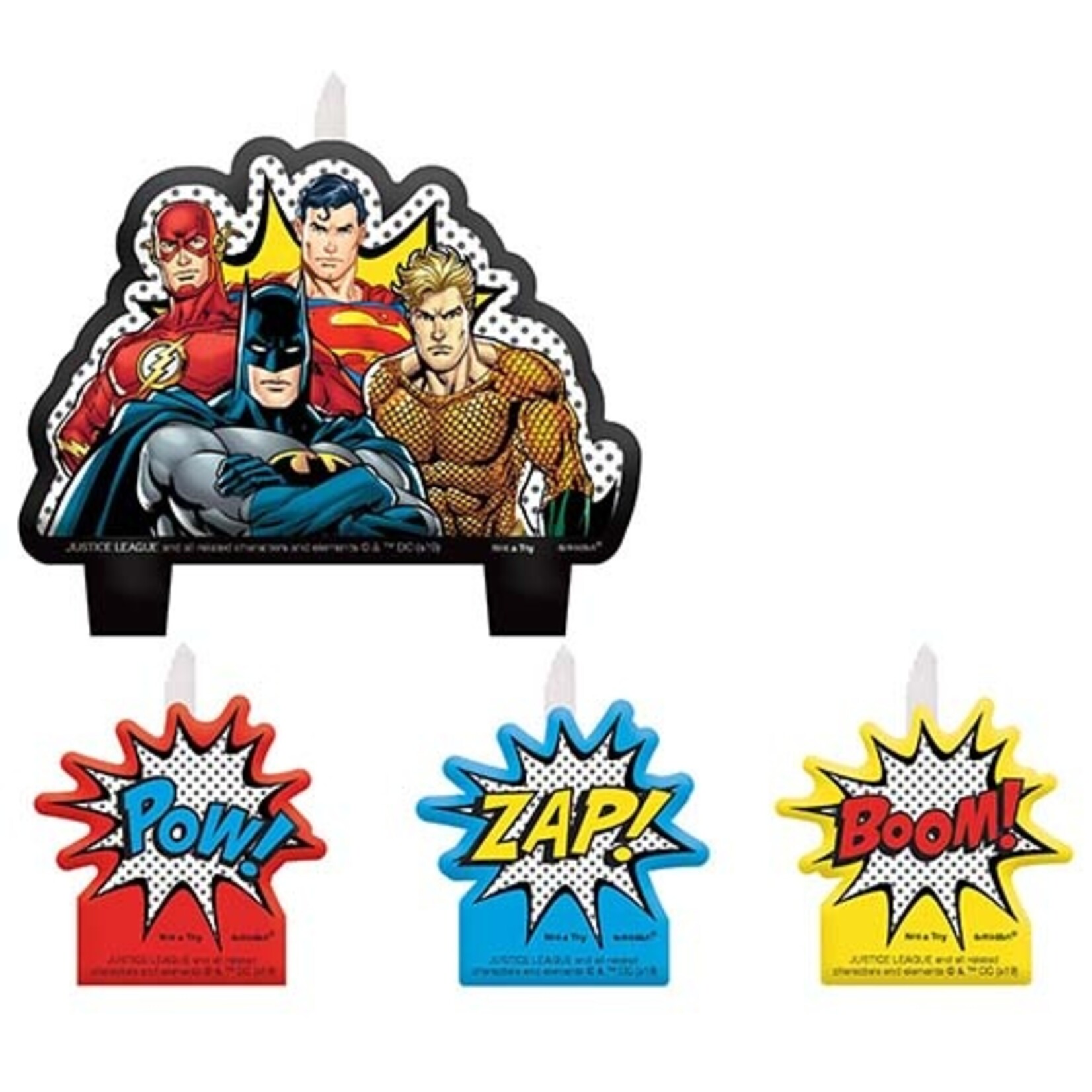 Amscan Justice League Heroes United Birthday Candle Set - 4ct.