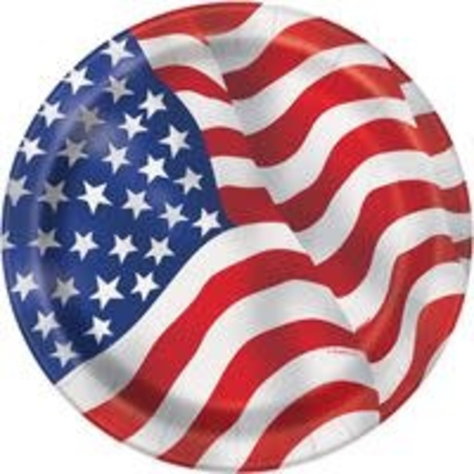 unique 7" USA Flag Plates - 8ct.
