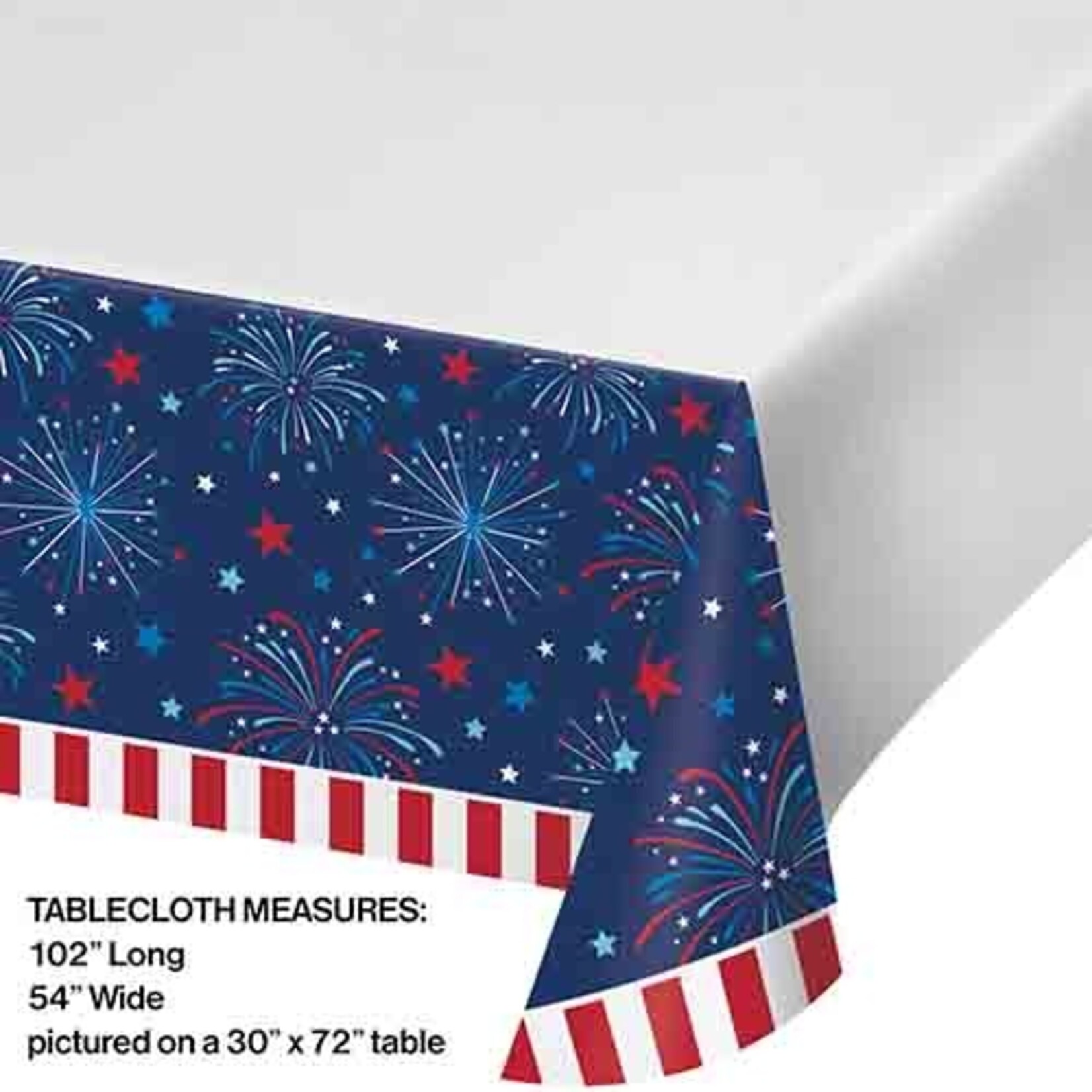Creative Converting Freedom Fireworks Paper Table Cover - 54" x 102"