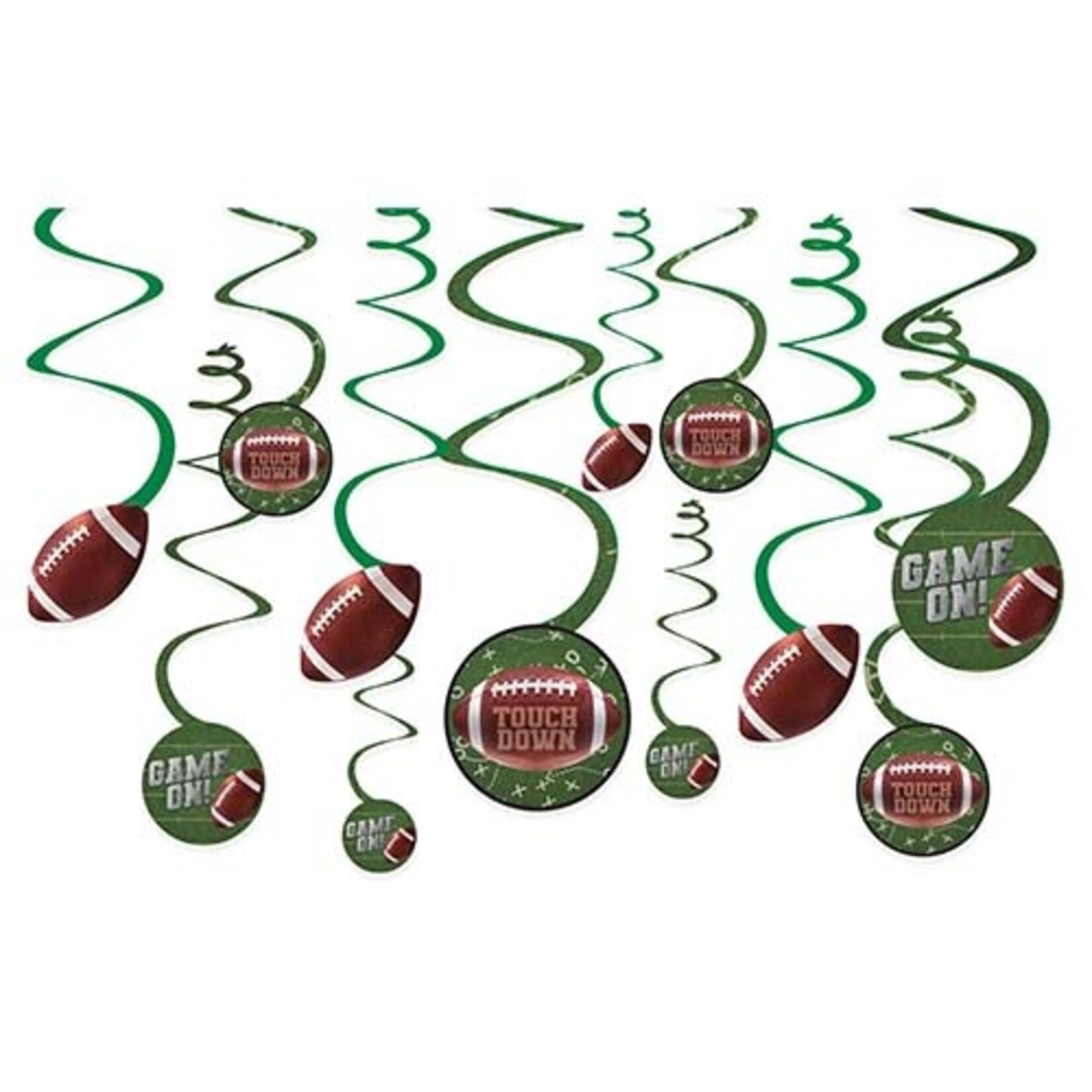 Amscan Football Spiral Hanging Decorations - 12ct.