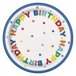 unique 7" Dots and Stars Birthday Plates - 8ct.