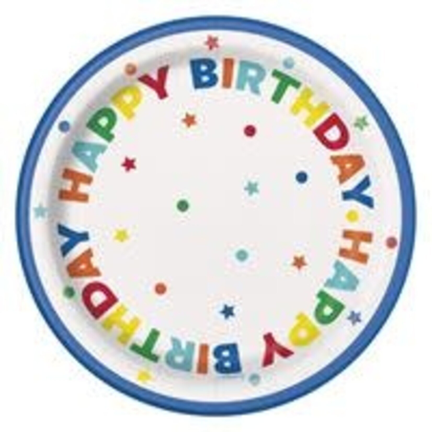 unique 7" Dots and Stars Birthday Plates - 8ct.