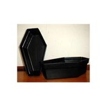 Blinky Products 11" Black Plastic Coffin - 1ct. (No Lid)