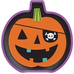 Amscan Halloween Party Pumpkin Shaped Plates - 8ct.