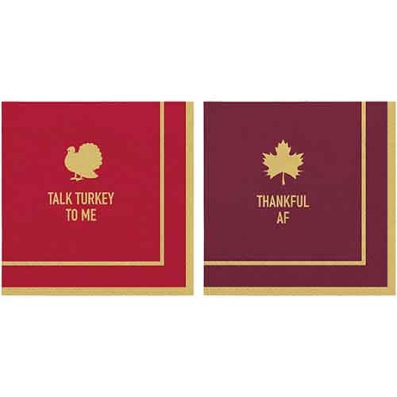 Amscan Thanksgiving 'Talk Turkey To Me' Beverage Napkins - 40ct.