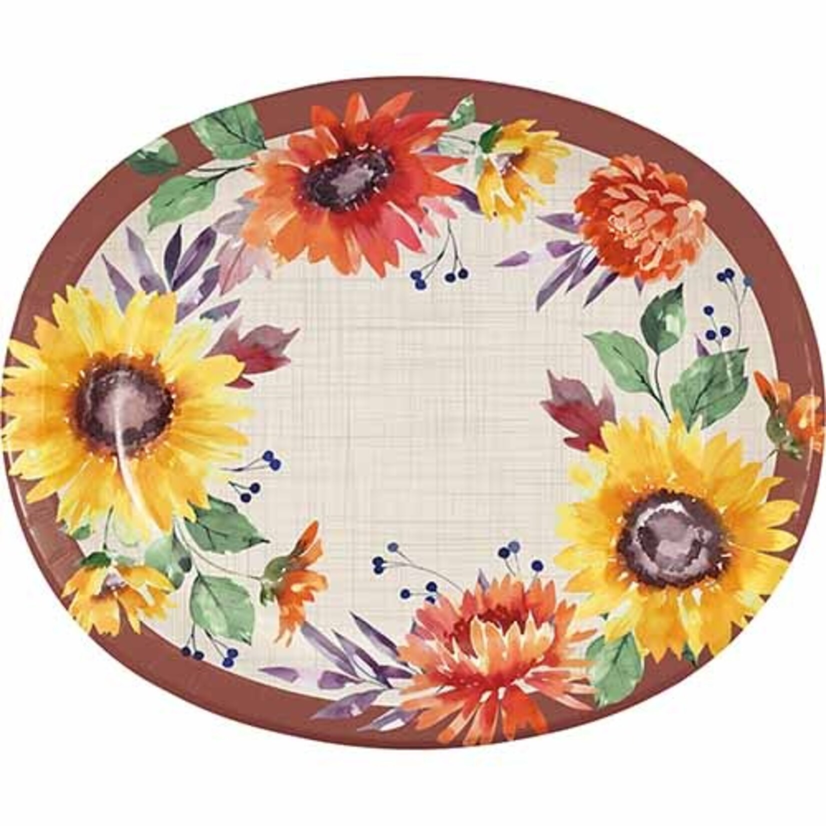 Creative Converting Fall Flowers Oval Platters - 8ct. (10" x 12")