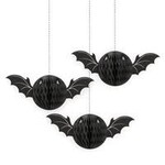 unique Halloween Bat Honeycomb Hanging Decorations - 3ct.