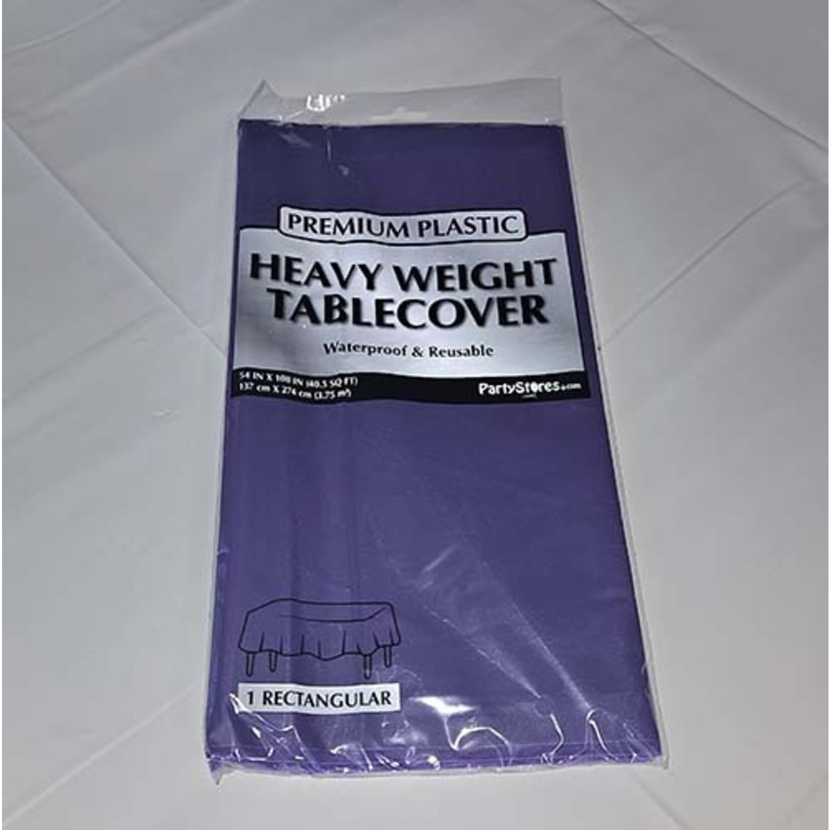 Paper  First Affiliates Purple Premium Rectangle Table Cover - 1ct. - 54" x 108" (Washable & Reusable)