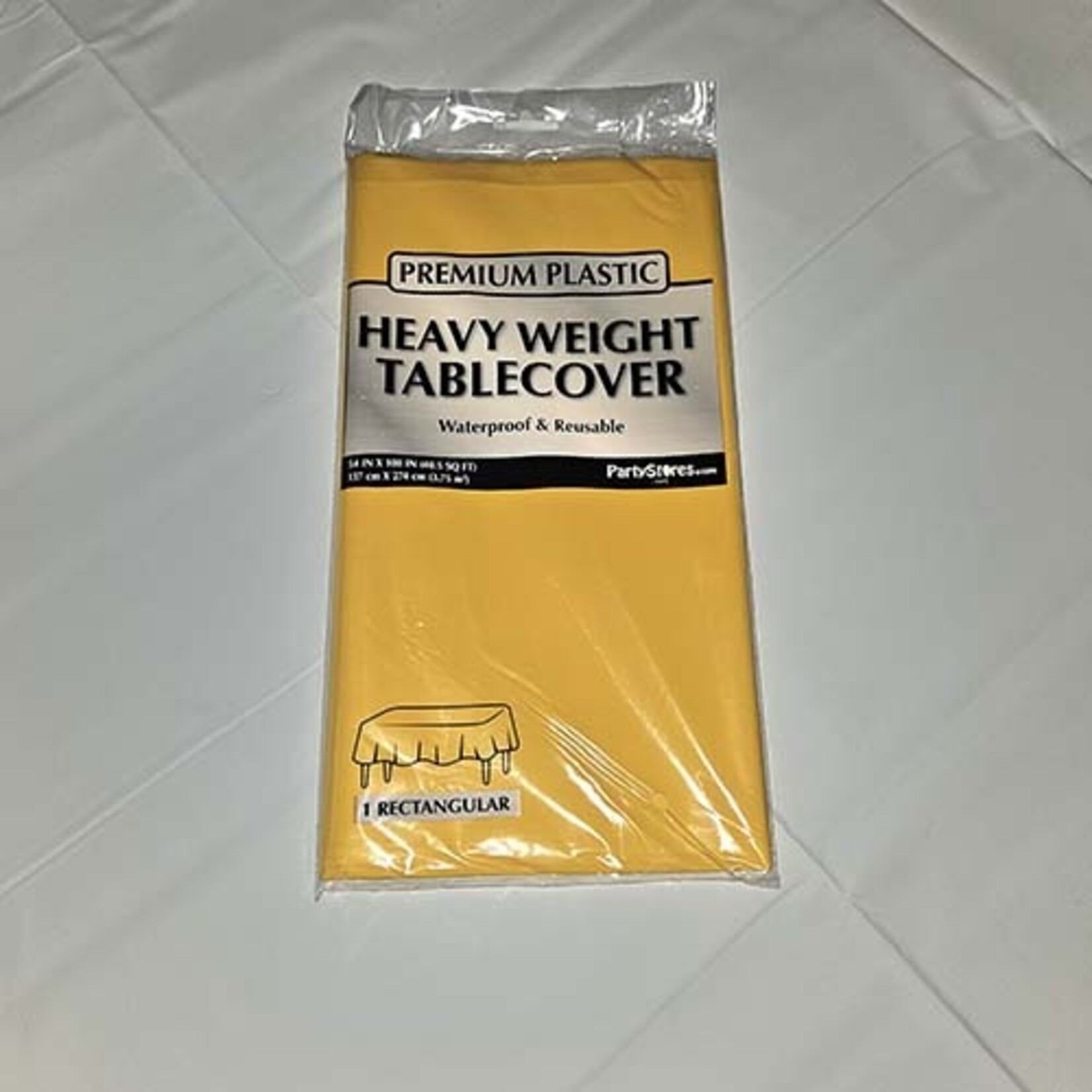 Paper  First Affiliates Yellow Premium Rectangle Table Cover - 1ct. - 54" x 108" (Washable & Reusable)