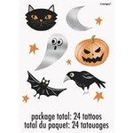 unique Bats & Boos Halloween Silver Foil Tattoos - 24ct.