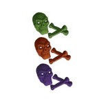 Beistle Glittered Skull & Bones - 3ct. (Green, Orange or Purple)