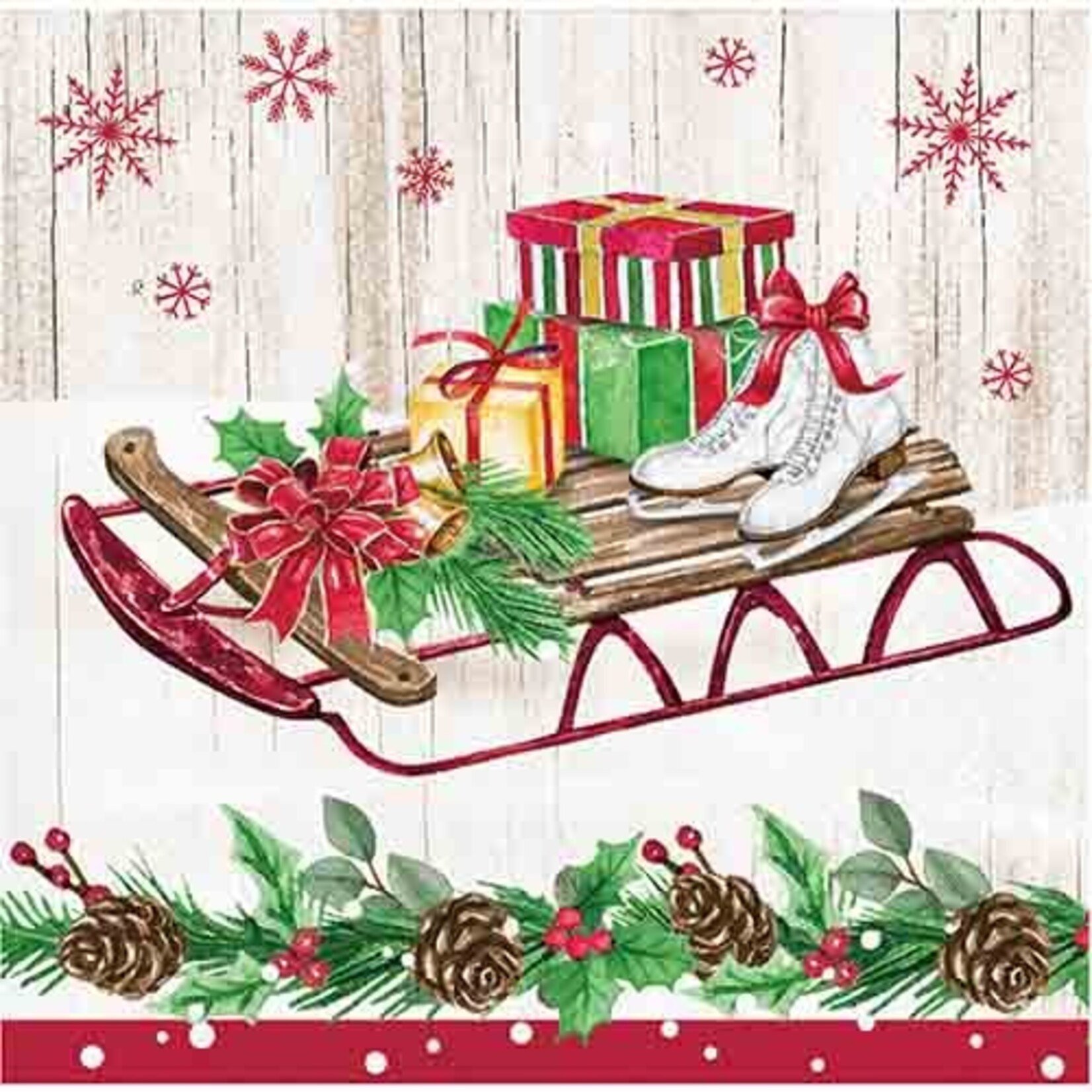 Creative Converting Vintage Christmas Beverage Napkins - 16ct.