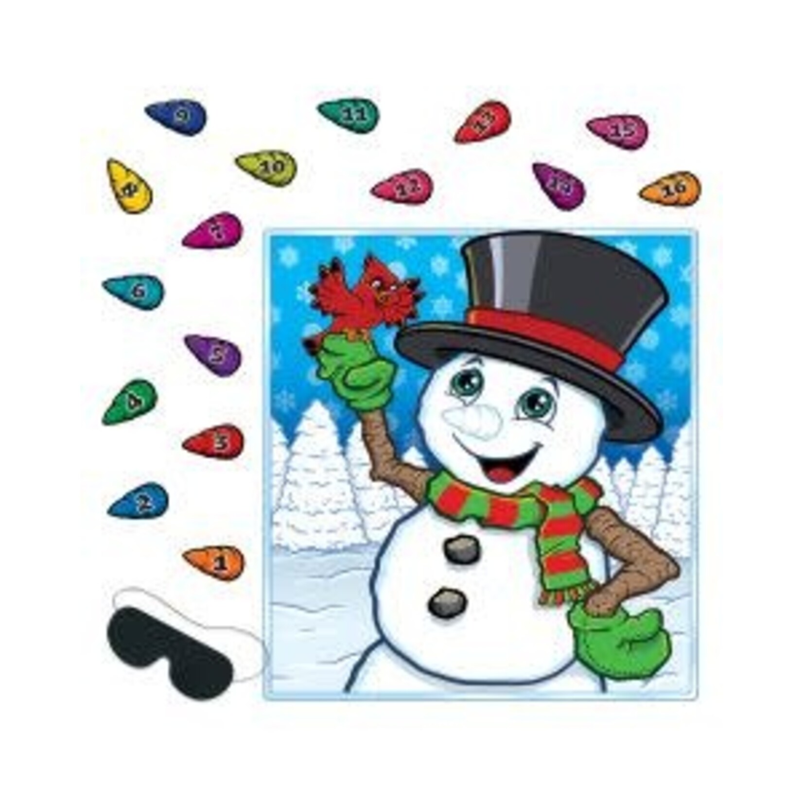 Beistle Pin The Nose  On The Snowman Game - 18ct.