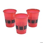 Fun Express 16oz Santa's Belt Buckle Disposable Party Cups - 25ct.
