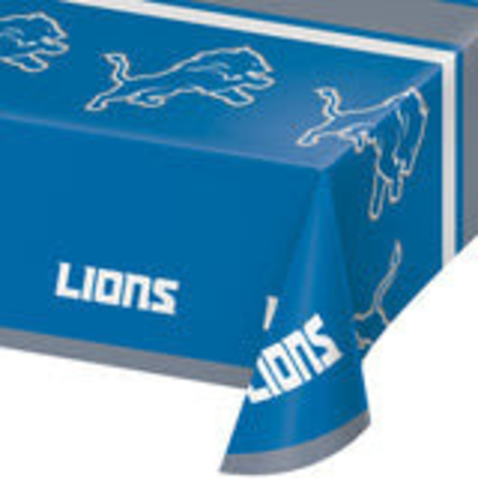Creative Converting Detroit Lions Plastic Table Cover - 1ct.  (54" x 102")