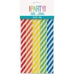 unique Striped Asst. Color Paper Straws - 40ct.