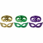 Amscan Mardi Gras Metallic Masks - 12ct.