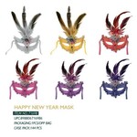 Direct Global Mardi Gras Mask w/  Feathers - 1ct. (Assorted Colors)
