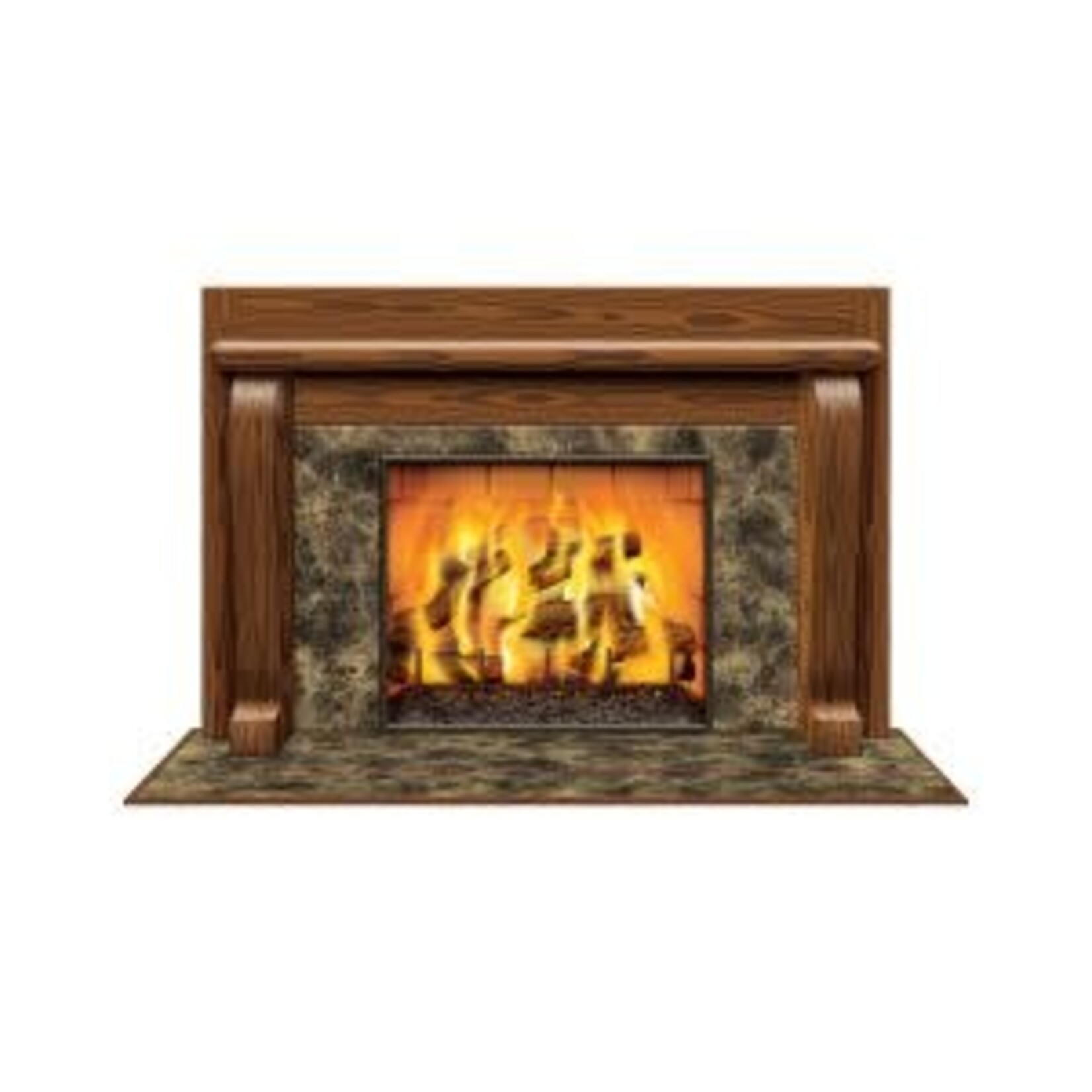 Beistle Christmas Fireplace Scene Setter - 1ct. (5' x 38")