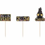 Amscan 2024 New Year's Eve Centerpiece Picks - 6ct.