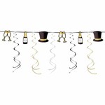 Amscan 9' New Years Eve Top Hat & Swirl Garland - 1ct.