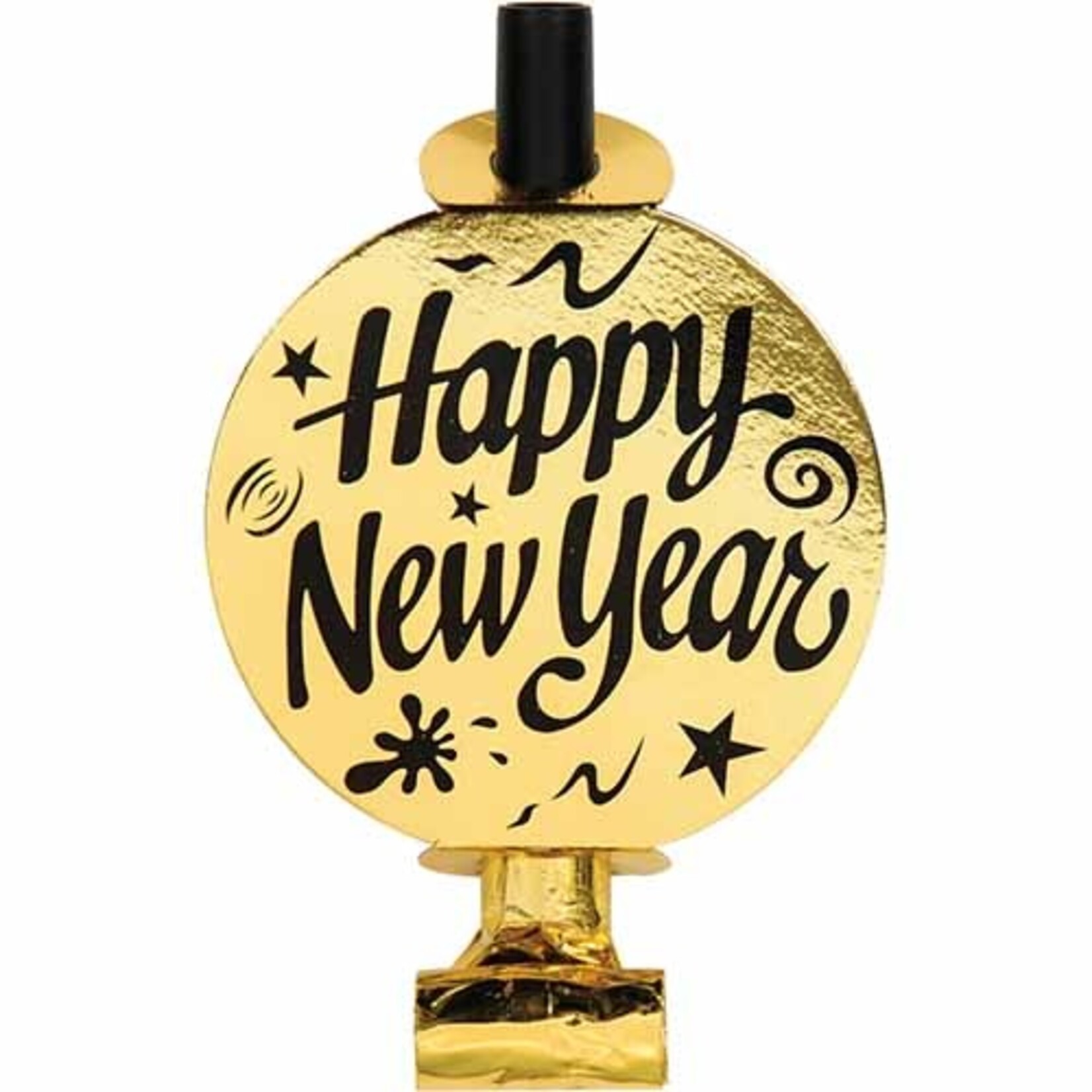Creative Converting Silver & Gold Happy New Year Blowouts - 6ct.