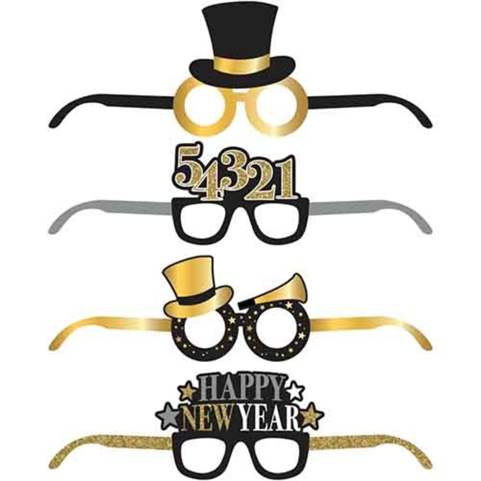 Creative Converting Happy New Year's Deluxe Paper Glasses - 4ct.