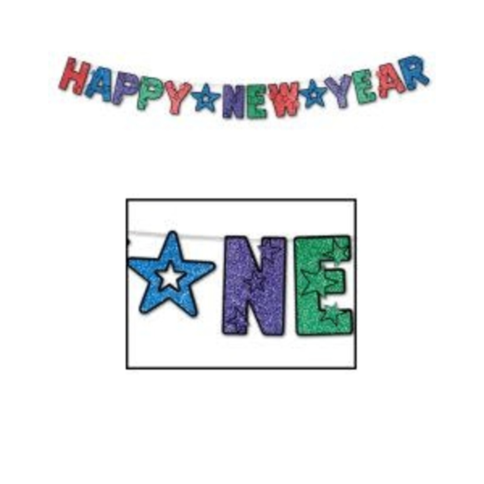 Beistle 8' Happy New Year Glittered Banner - 1ct.