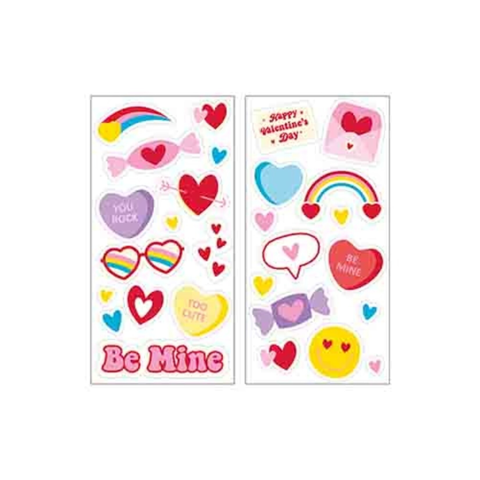 Creative Converting Colorful Valentines Day Stickers - 8 sheets