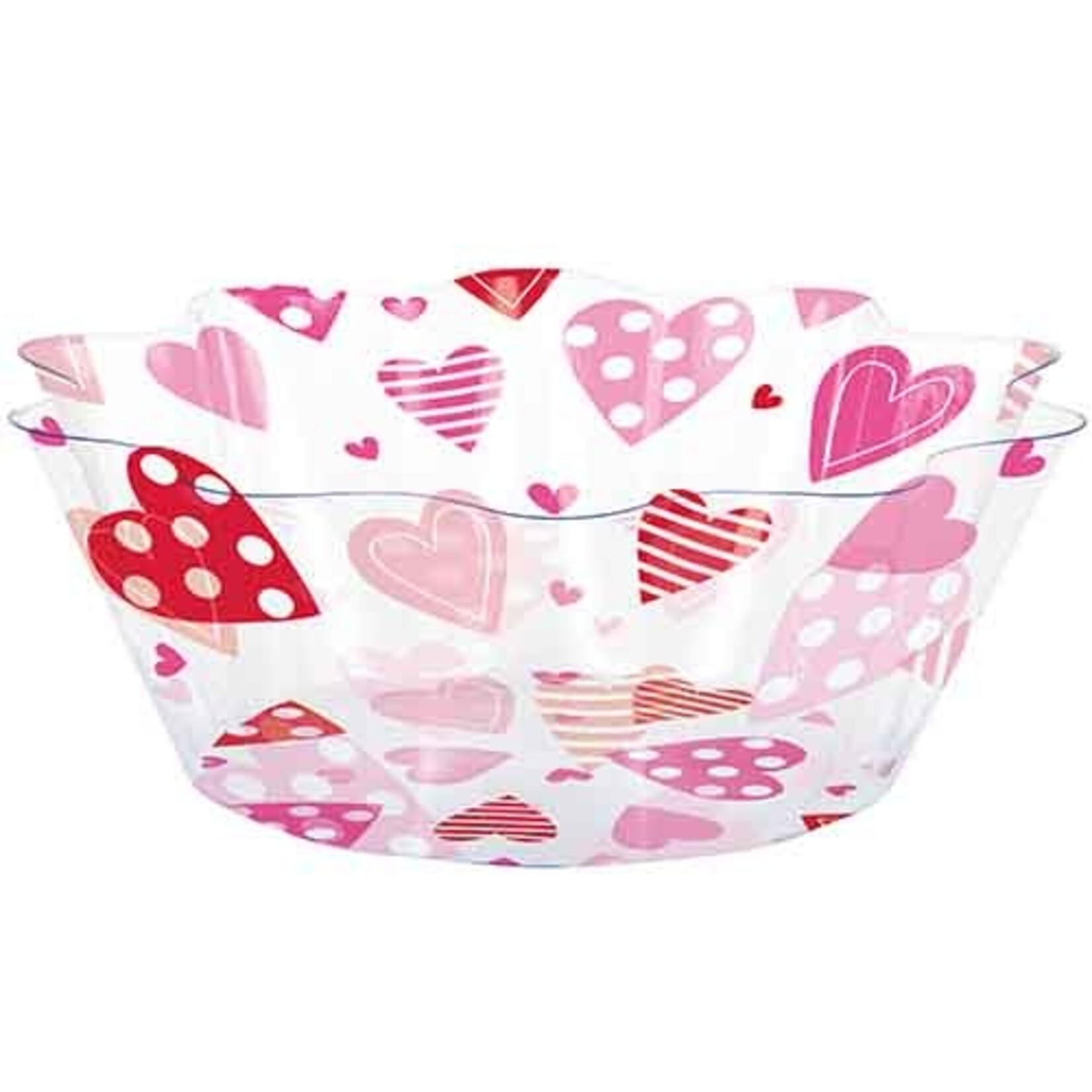 Creative Converting 8" Valentines Day Hearts Fluted Bowl - 1ct.