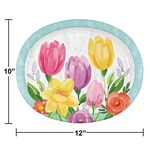 Creative Converting Tulip Blooms Oval Dinner Plates - 8ct.