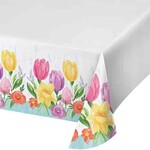 Creative Converting Tulip Blooms Paper Tablecover - 1ct. (54" x 102")