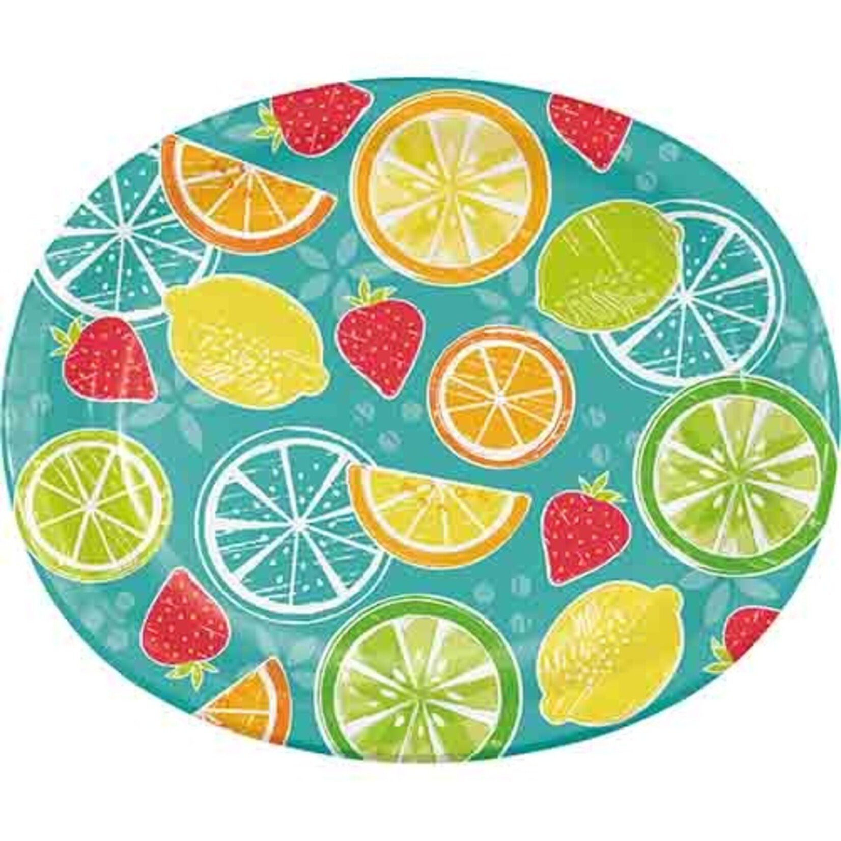 Creative Converting Tutti Frutti Oval Dinner Plates - 8ct. (10" x 12")