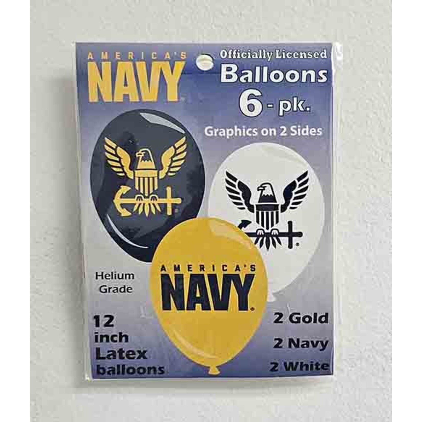 Havercamp 12" U.S. Navy Latex Balloons - 6ct.